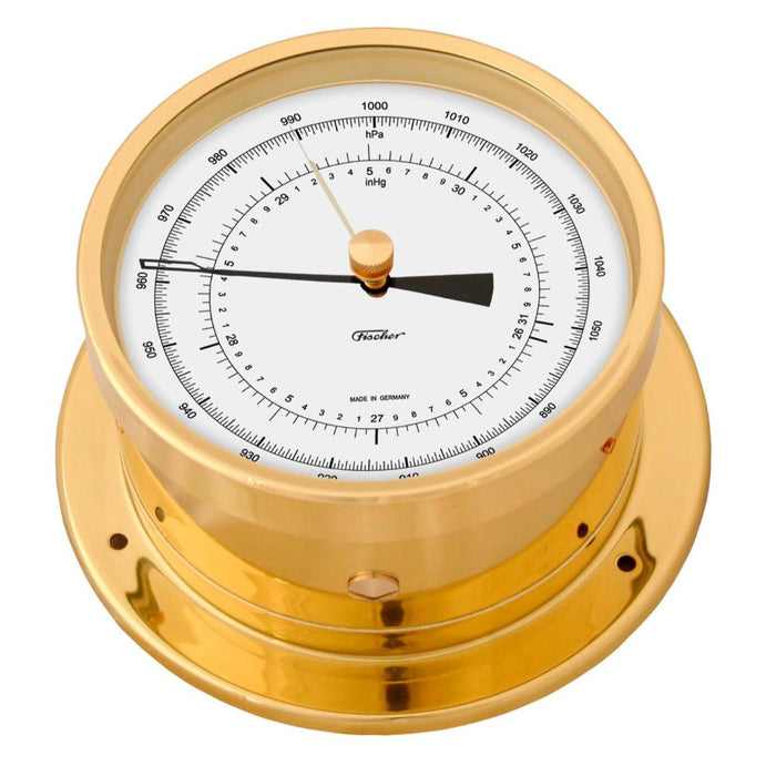 Weather Scientific Fischer 103 | German Precision aneroid barometer brass case white face