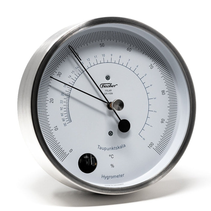 Weather Scientific Fischer 1608H | POLAR Hair-Hygrometer chrome case profile