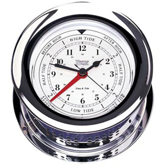 Weather Scientific Weems & Plath Chrome Plated Atlantis Time & Tide Clock Weems & Plath