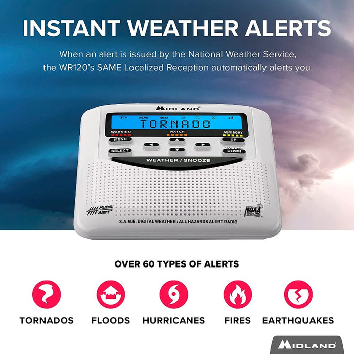 Weather Scientific Midland WR120 NOAA Weather Alert Radio Midland