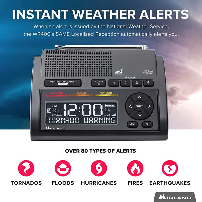 Weather Scientific Midland WR400 Deluxe NOAA Weather Radio Midland