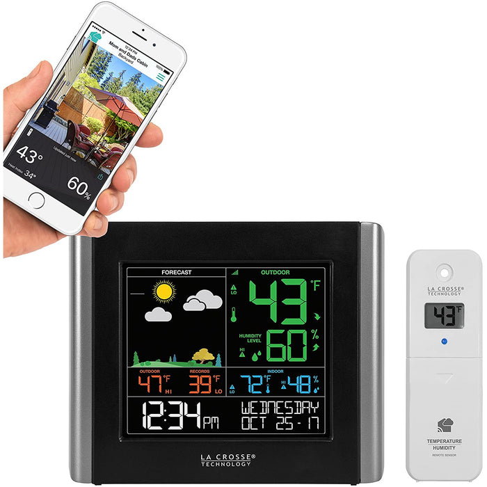 Weather Scientific LaCrosse Technology V10-TH Remote Monitoring Color Weather Station LaCrosse Technology