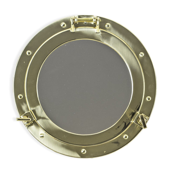 Weather Scientific Bey-Berk 11 1/2" Brass Porthole Mirror BB05 Bey-Berk