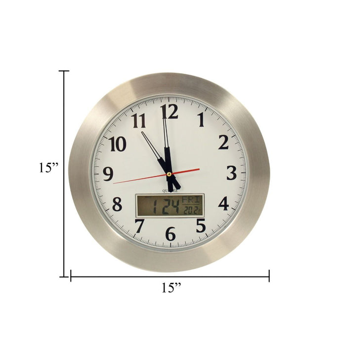 Weather Scientific Bey-Berk stainless steel 15" wall clock CM104 Bey-Berk