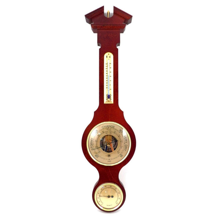 Weather Scientific Bey-Berk WS014 Banjo Weather Station with Barometer, Thermometer and Hygrometer on Walnut Wood Bey-Berk