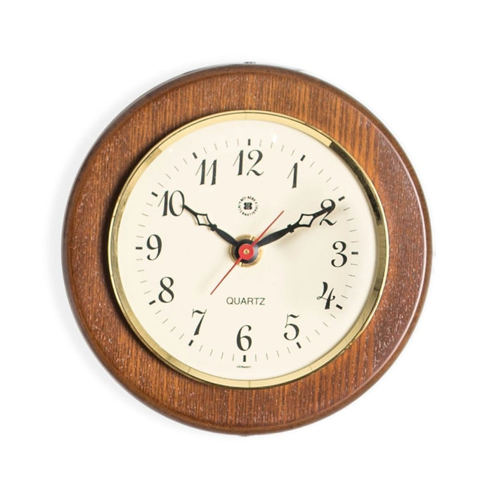 Weather Scientific Bey-Berk Quartz Clock on 5" Cherry Wood with Brass Bezel WS071 Bey-Berk