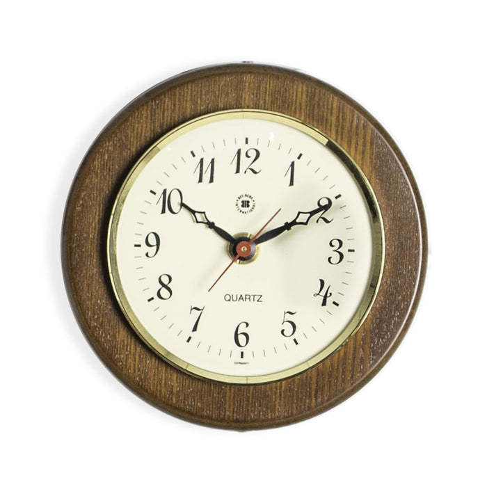 Weather Scientific Bey-Berk Quartz Clock on 5" Cherry Wood with Brass Bezel WS071 Bey-Berk