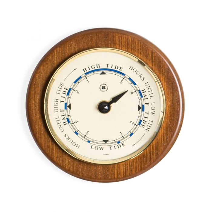 Weather Scientific Bey-Berk Tide Clock on 5" Cherry Wood with Brass Bezel WS074 Bey-Berk