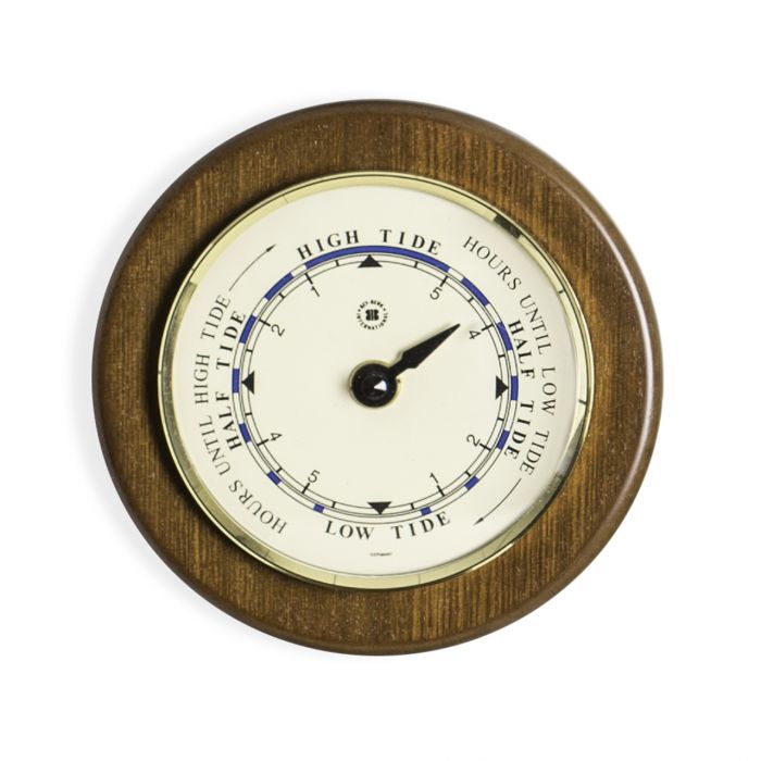 Weather Scientific Bey-Berk Tide Clock on 5" Cherry Wood with Brass Bezel WS074 Bey-Berk