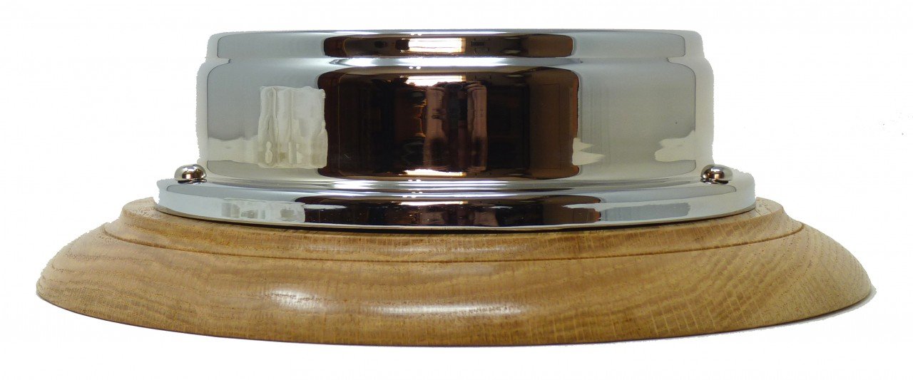 Weather Scientific Tabic Clocks Handmade Prestige Tide Clock in Chrome on an English Oak Wall Mount Tabic Clocks
