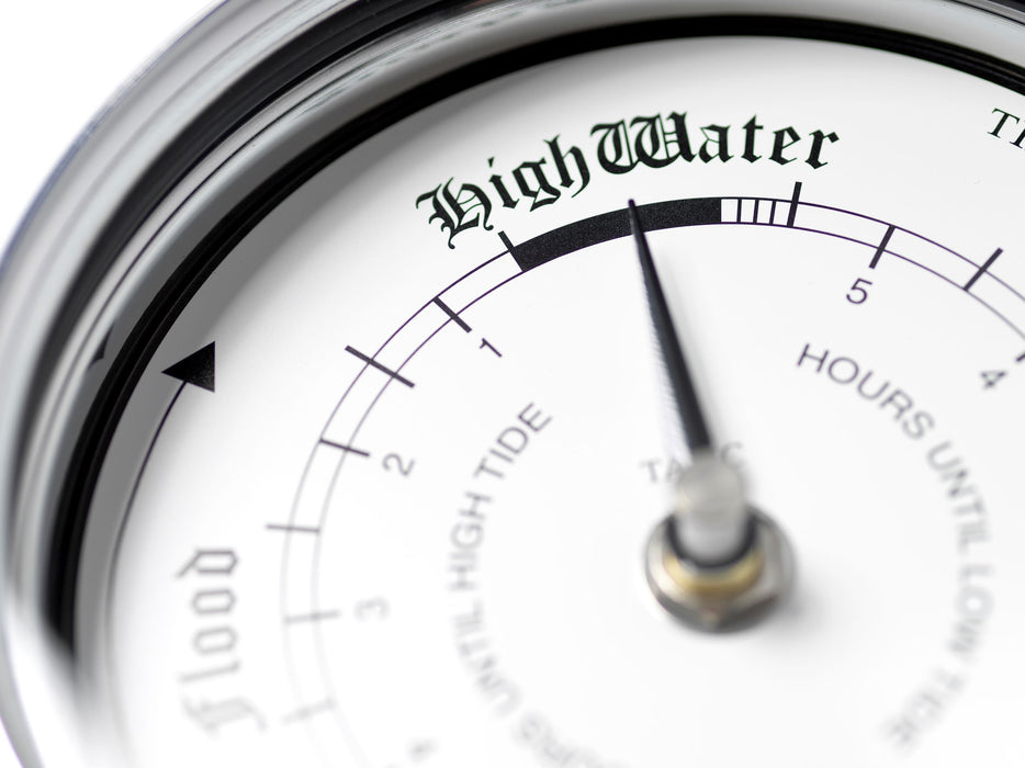 Weather Scientific Tabic Clocks Handmade Tide Clock In Chrome With White Dial C-TDE-WHT Tabic Clocks