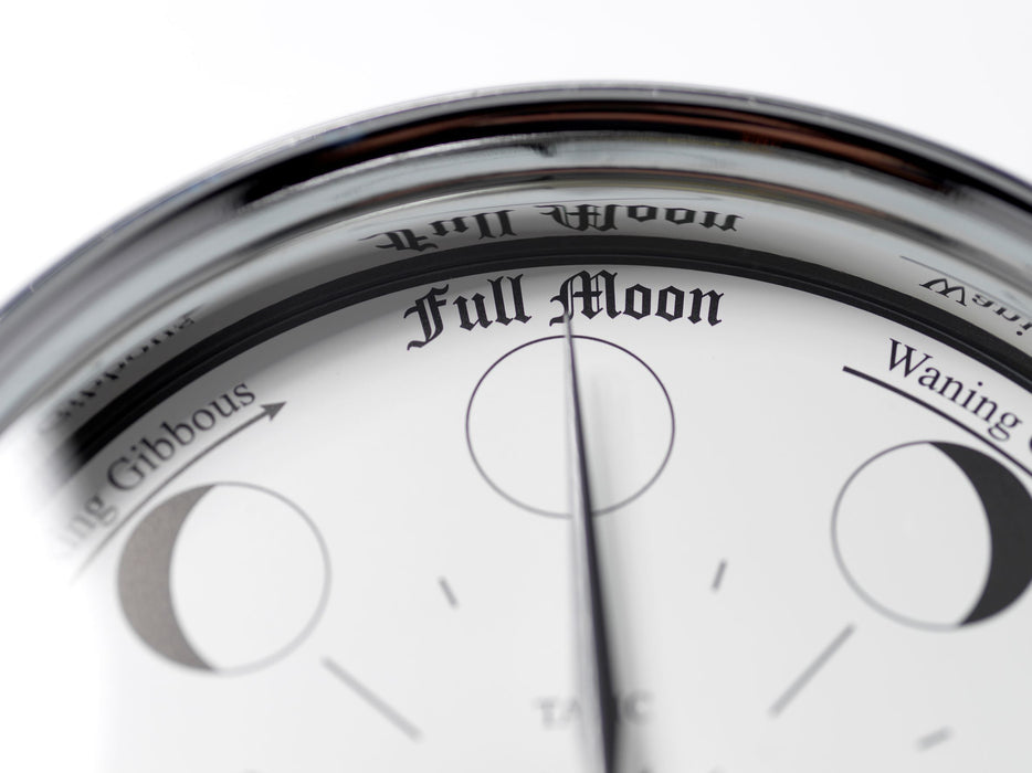 Weather Scientific Tabic Clocks Handmade Moon Phase Clock In Chrome With White Dial C-MN-WHT Tabic Clocks