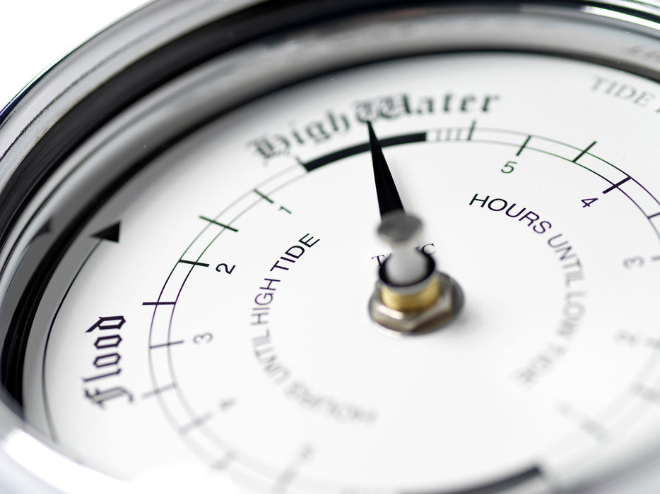 Weather Scientific Tabic Clocks Handmade Tide Clock In Chrome With White Dial C-TDE-WHT Tabic Clocks