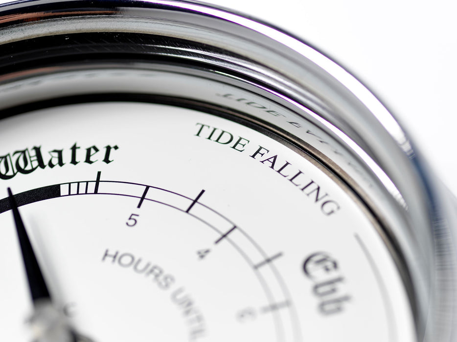 Weather Scientific Tabic Clocks Handmade Tide Clock In Chrome With White Dial C-TDE-WHT Tabic Clocks