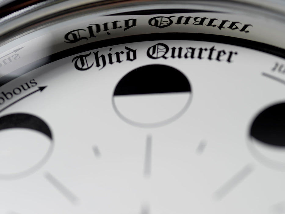 Weather Scientific Tabic Clocks Handmade Moon Phase Clock In Chrome With White Dial C-MN-WHT Tabic Clocks