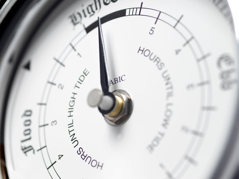 Weather Scientific Tabic Clocks Handmade Tide Clock In Chrome With White Dial C-TDE-WHT Tabic Clocks