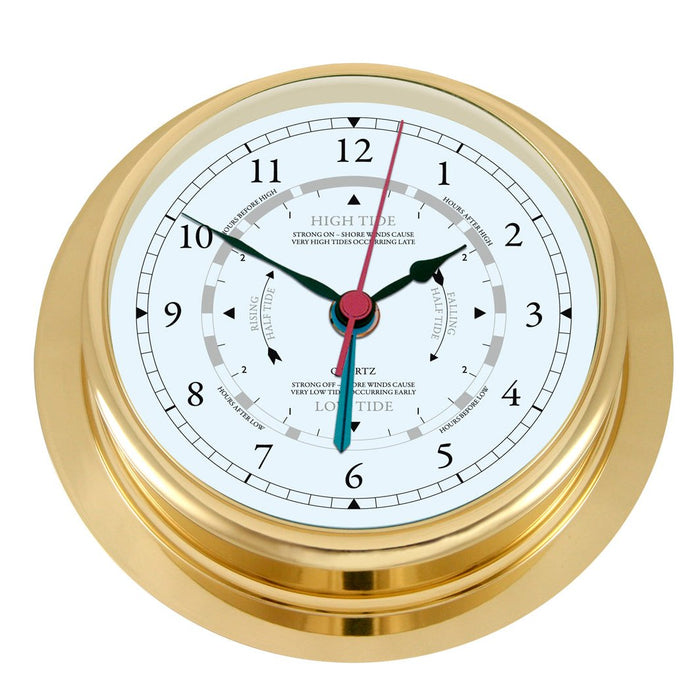 Weather Scientific Fischer 1606GU | Tide clock 200 mm brass case Handmade in Germany