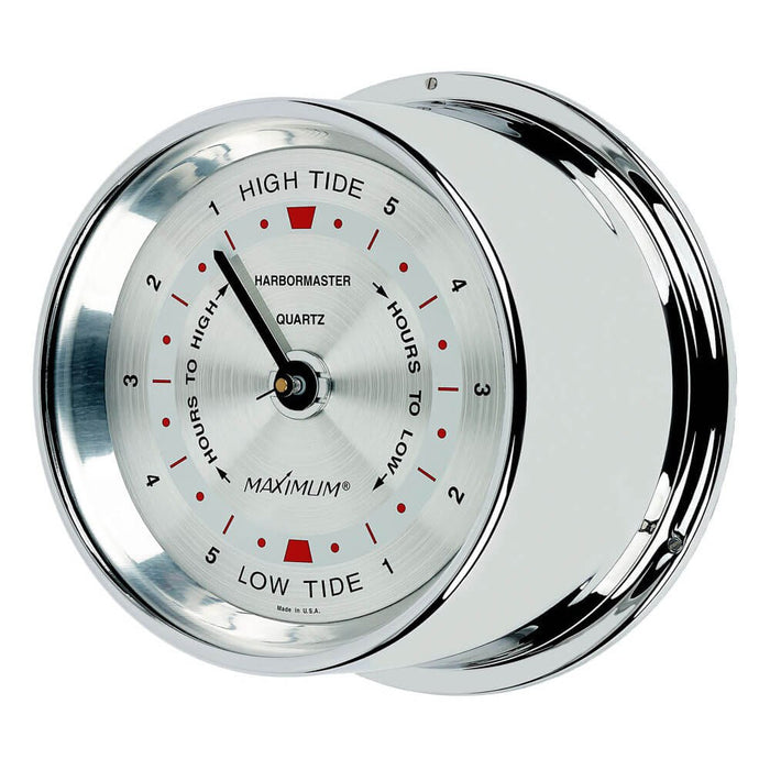Weather Scientific Maximum Inc. Harbormaster Time and Tide Clock in Brass, Nickel, Chromo Maximum