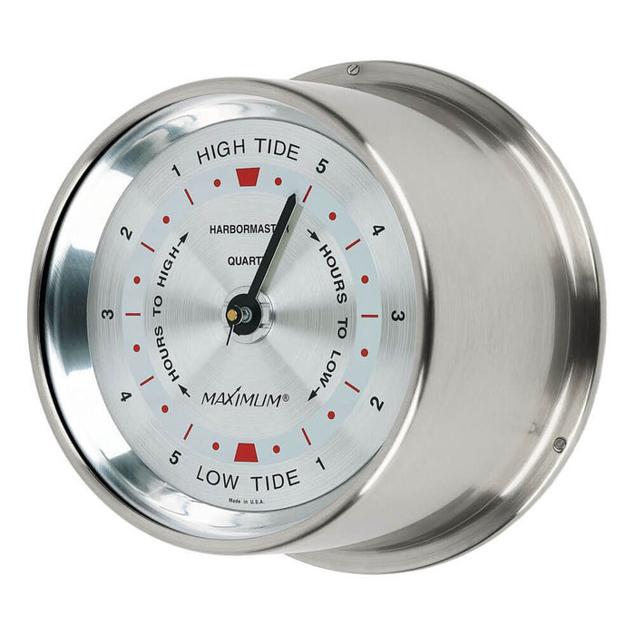 Weather Scientific Maximum Inc. Harbormaster Time and Tide Clock in Brass, Nickel, Chromo Maximum