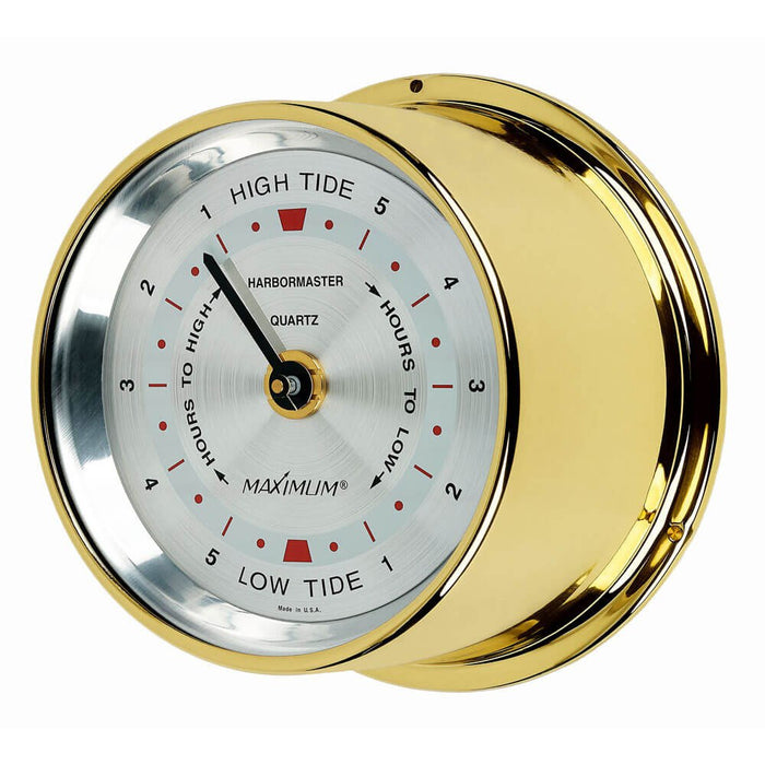 Weather Scientific Maximum Inc. Harbormaster Time and Tide Clock in Brass, Nickel, Chromo Maximum