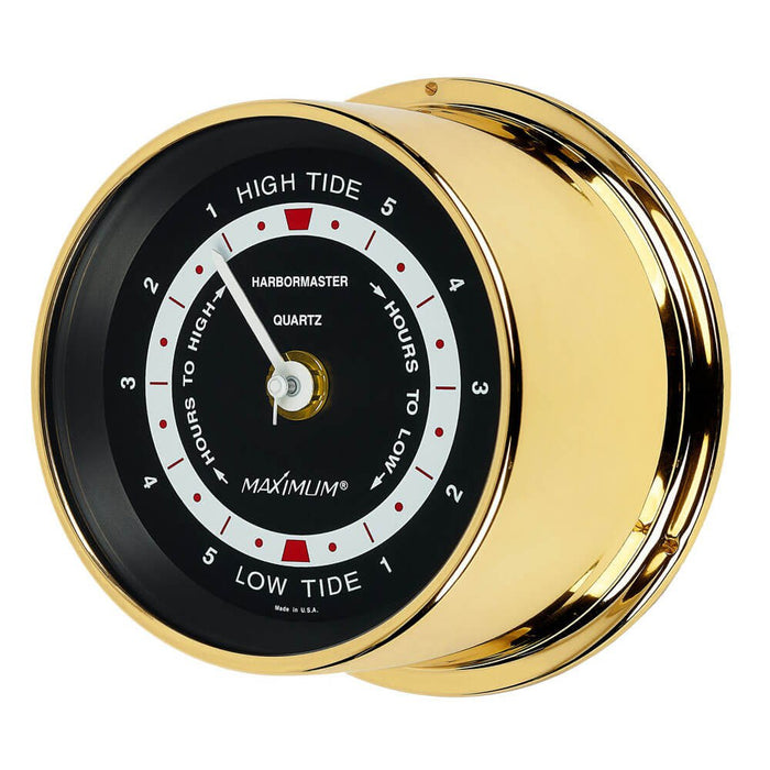 Weather Scientific Maximum Inc. Harbormaster Time and Tide Clock in Brass, Nickel, Chromo Maximum