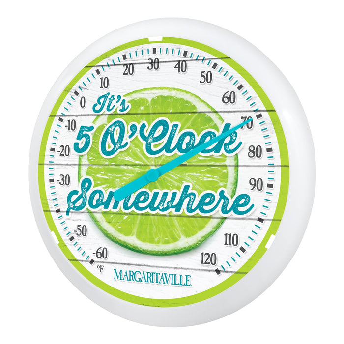 Weather Scientific LaCrosse Technology 104-38667MV 13.25" Round 5 O'Clock Somewhere Margaritaville Thermometer LaCrosse Technology