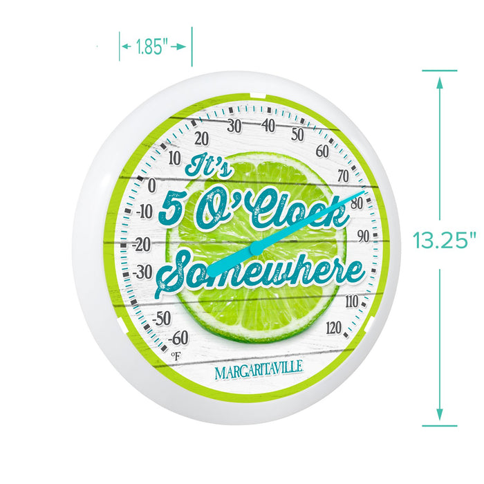 Weather Scientific LaCrosse Technology 104-38667MV 13.25" Round 5 O'Clock Somewhere Margaritaville Thermometer LaCrosse Technology