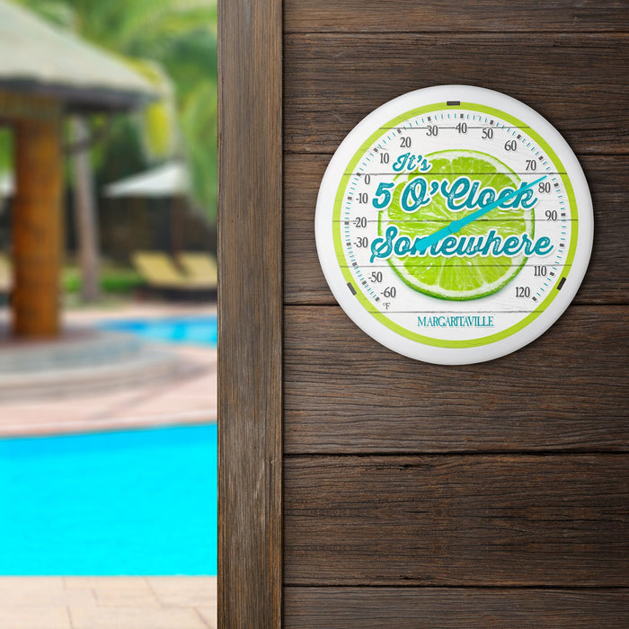 Weather Scientific LaCrosse Technology 104-38667MV 13.25" Round 5 O'Clock Somewhere Margaritaville Thermometer LaCrosse Technology