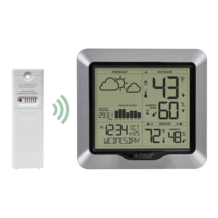 Weather Scientific LaCrosse Technology 308-1417V2 Weather Station with Forecast and Atomic Time comes with remote sensor