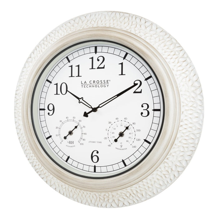 Weather Scientific LaCrosse Technology 433-3256W 21" Indoor/Outdoor Atomic Metal Wall Clock LaCrosse Technology