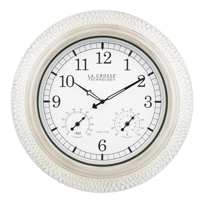 Weather Scientific LaCrosse Technology 433-3256W 21" Indoor/Outdoor Atomic Metal Wall Clock LaCrosse Technology