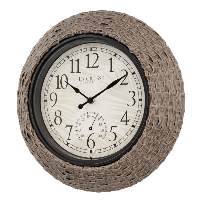 Weather Scientific LaCrosse Technology 433-3833 14 in Weaver In/Outdoor Wall Clock w/ Temperature LaCrosse Technology