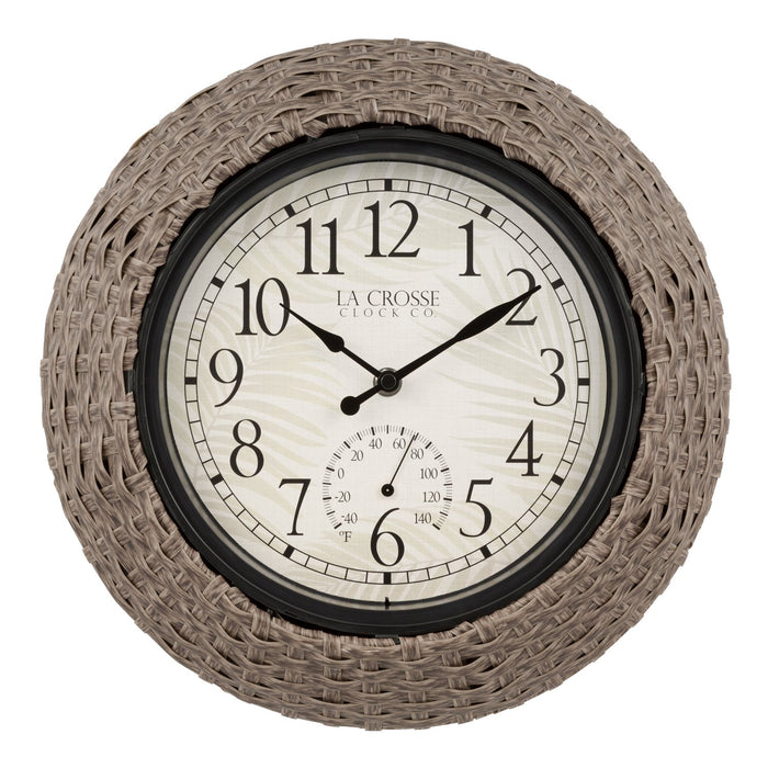 Weather Scientific LaCrosse Technology 433-3833 14 in Weaver In/Outdoor Wall Clock w/ Temperature LaCrosse Technology