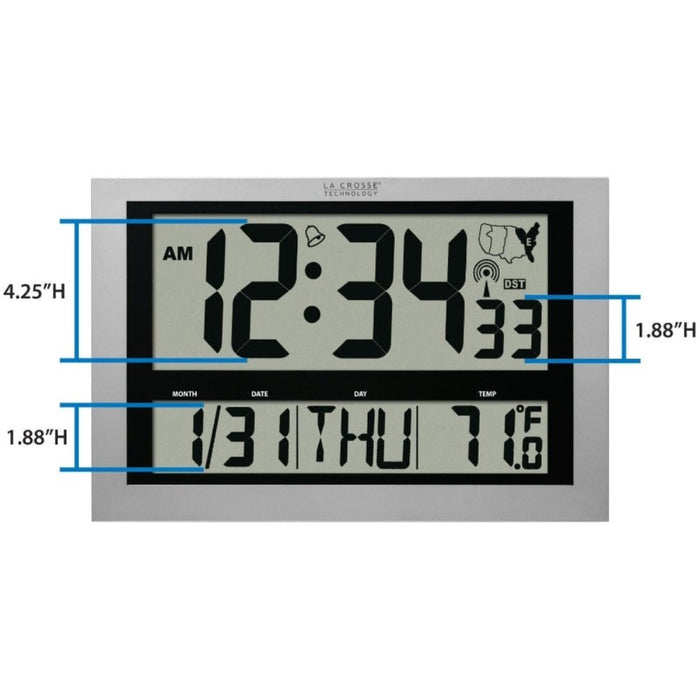 Weather Scientific La Crosse Technology 513-1211 Atomic Digital Clock with Large 4 inch Time Display LaCrosse Technology