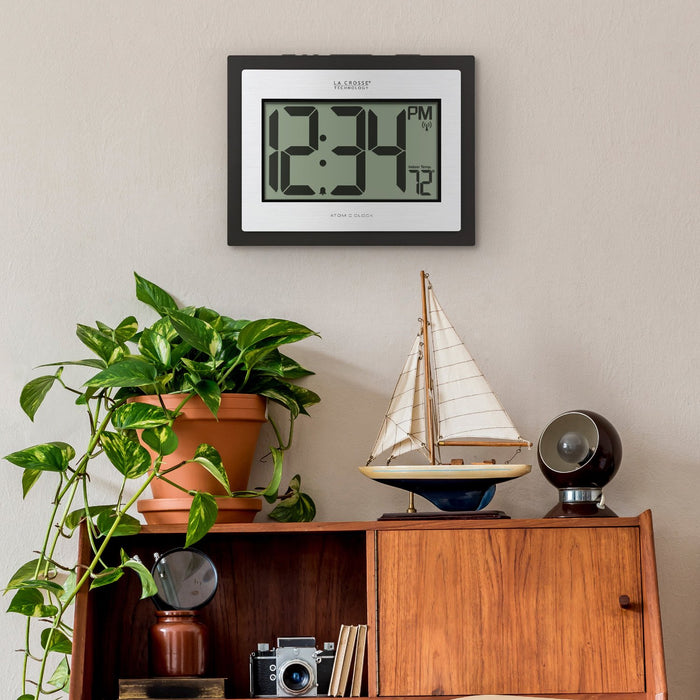 Weather Scientific La Crosse Technology 513-1422S Atomic Digital Wall Clock with Indoor Temp LaCrosse Technology