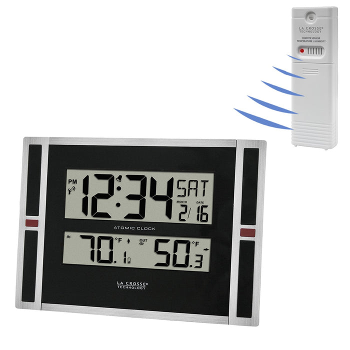 Weather Scientific LaCrosse Technology 513-149V2 Atomic Digital Wall Clock with Indoor/Outdoor Temperature LaCrosse Technology