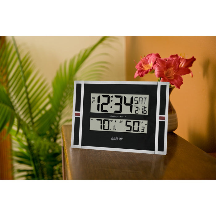 Weather Scientific LaCrosse Technology 513-149V2 Atomic Digital Wall Clock with Indoor/Outdoor Temperature LaCrosse Technology