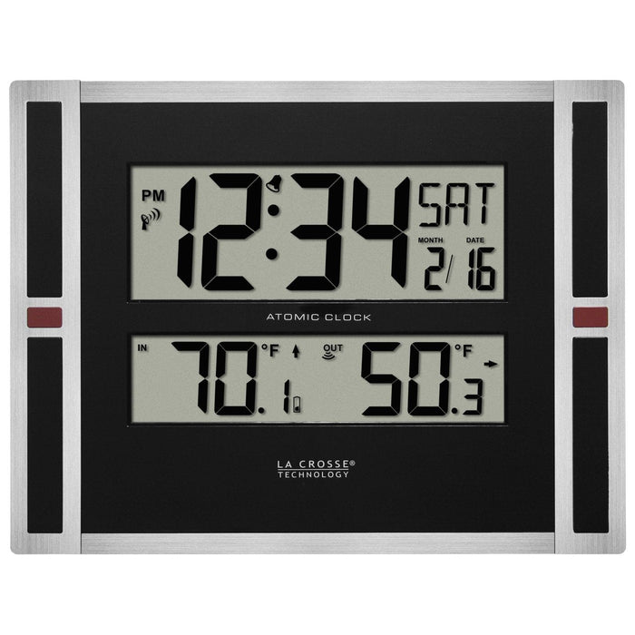 Weather Scientific LaCrosse Technology 513-149V2 Atomic Digital Wall Clock with Indoor/Outdoor Temperature LaCrosse Technology