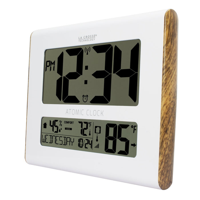 Weather Scientific LaCrosse Technology 513-1919 Atomic Digital Wall Clock with Indoor/Outdoor Temperature and Indoor Humidity LaCrosse Technology
