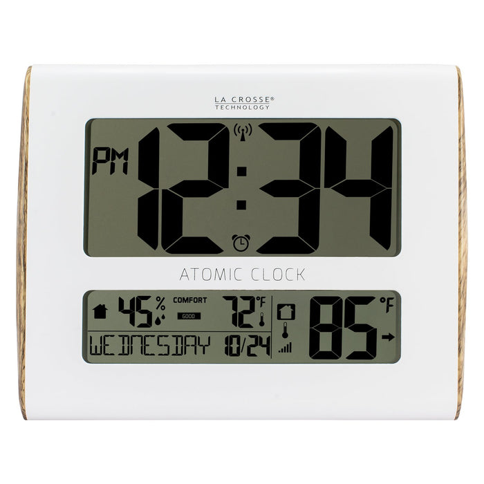 Weather Scientific LaCrosse Technology 513-1919 Atomic Digital Wall Clock with Indoor/Outdoor Temperature and Indoor Humidity LaCrosse Technology
