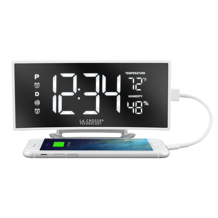 Weather Scientific LaCrosse Technology 602-249V2 White LED Mirror Alarm Clock LaCrosse Technology