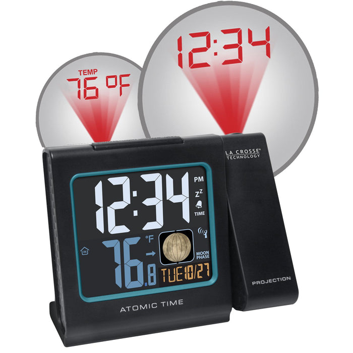 Weather Scientific LaCrosse Technology 616-146AV3 Atomic Projection Alarm Clock with Indoor Temp and Moon Phase LaCrosse Technology