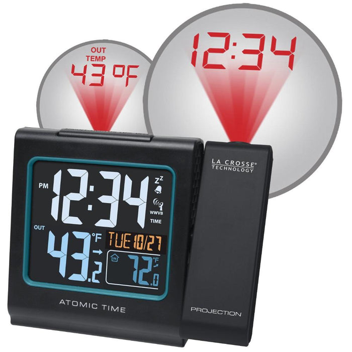 Weather Scientific LaCrosse Technology 616-146V3 Atomic Projection Alarm Clock with Indoor/Outdoor Temperature Atomic Time main profile