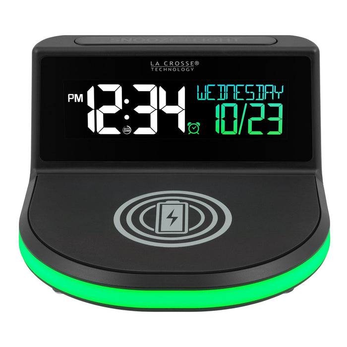Weather Scientific LaCrosse Technology 617-148 Glow Wireless Charging Alarm Clock with Indoor Temperature LaCrosse Technology
