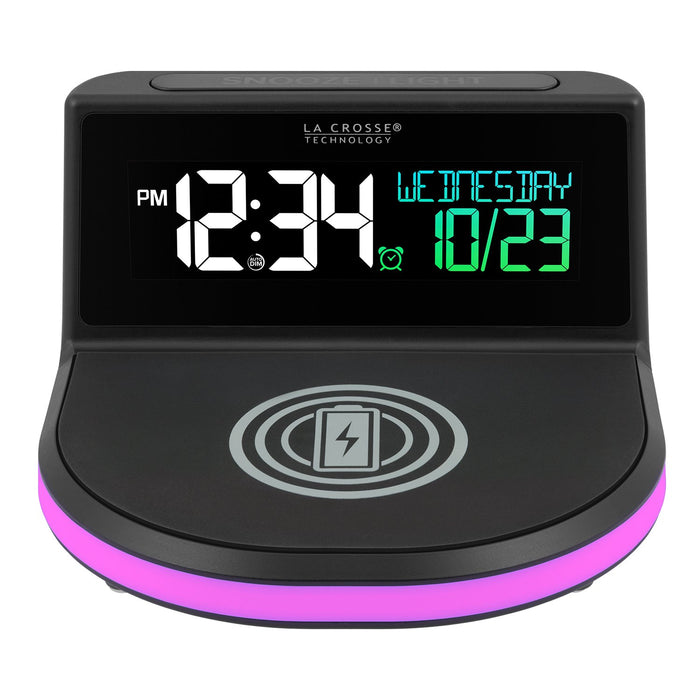 Weather Scientific LaCrosse Technology 617-148 Glow Wireless Charging Alarm Clock with Indoor Temperature LaCrosse Technology