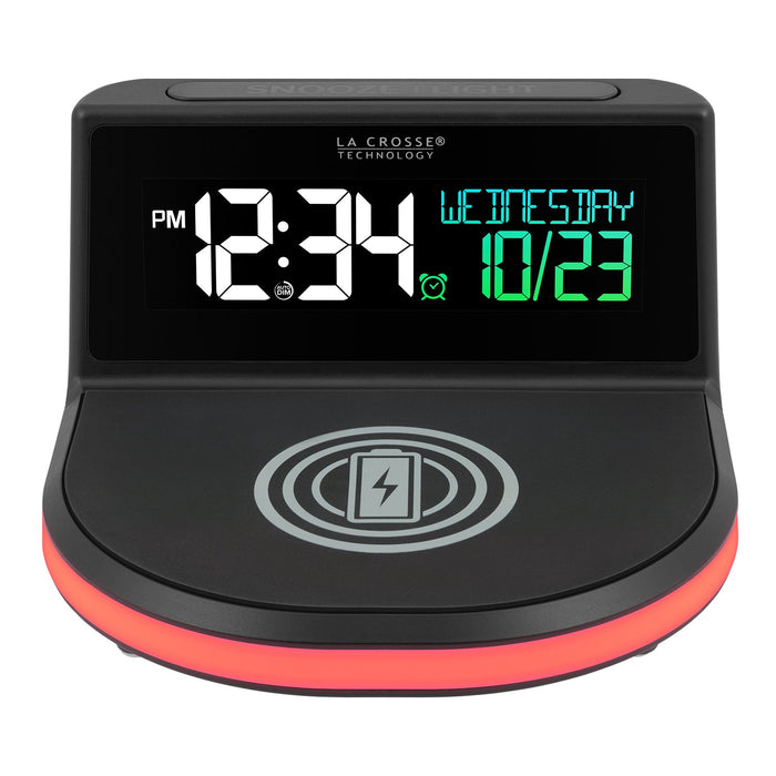 Weather Scientific LaCrosse Technology 617-148 Glow Wireless Charging Alarm Clock with Indoor Temperature LaCrosse Technology