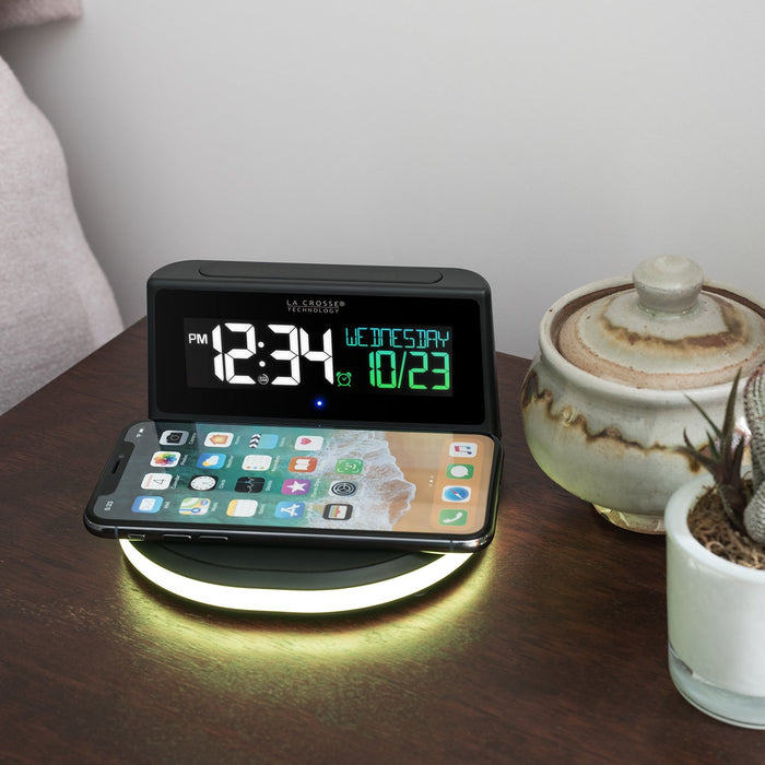 Weather Scientific LaCrosse Technology 617-148 Glow Wireless Charging Alarm Clock with Indoor Temperature LaCrosse Technology