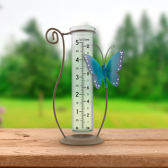 Weather Scientific LaCrosse Technology 704-71077 Butterfly Rain Gauge - Blue LaCrosse Technology