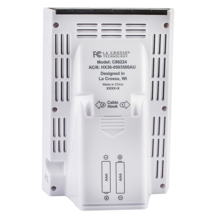 Weather Scientific La Crosse Technology C86224 Alarm Clock Charging Weather Station with Two USB Charging Ports LaCrosse Technology