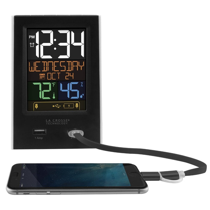 Weather Scientific La Crosse Technology C86224 Alarm Clock Charging Weather Station with Two USB Charging Ports LaCrosse Technology